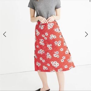 Madewell Side button skirt in Daisy society